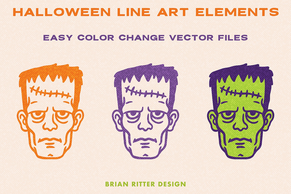Halloween Line Art Elements, an Object Graphic by Brian Ritter Design (Photo 3 of 6)