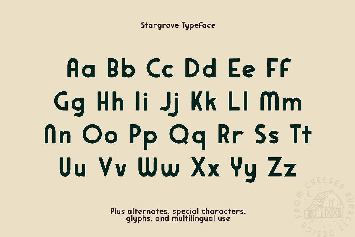 Stargrove, a Sans Serif Font by Chelsea Burkett (Photo 3 of 9)