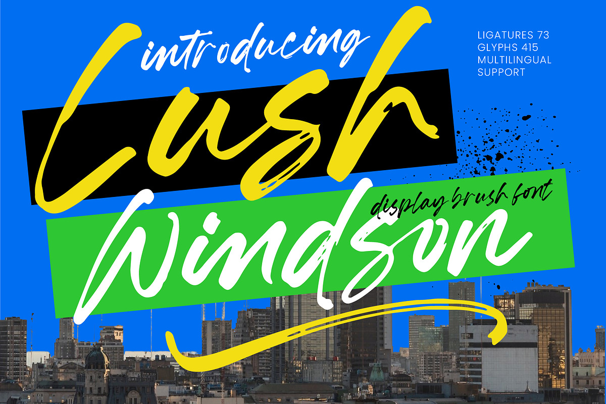 Lush Windson Display Brush Font, a Script Font by Letterena Studios Script (Photo 1 of 10)
