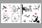 Japanese  Painting Sumi-e., an Illustration by Adamskyistudio (Thumbnail 3 of 5)