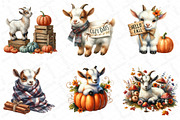Watercolor Autumn Goat Clipart, an Illustration by DreamPrint404 (Thumbnail 4 of 6)