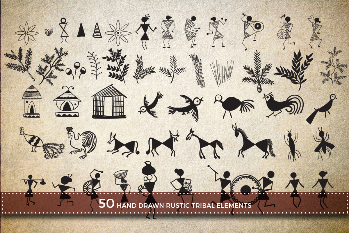 70 hand drawn tribal elements, an Illustration by Swathi Kirthyvasan (Photo 2 of 6)