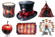 Spooky Circus Clipart, an Illustration by Designworld (Thumbnail 2 of 6)