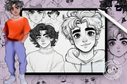120 Procreate Stamps Girls & Boys, a Shape Add-On by Spasibenko Art (Thumbnail 2 of 6)