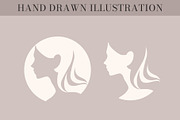 Female Profile Logo Vector, an Object Graphic by Elena Naumchenkova (Thumbnail 2 of 3)