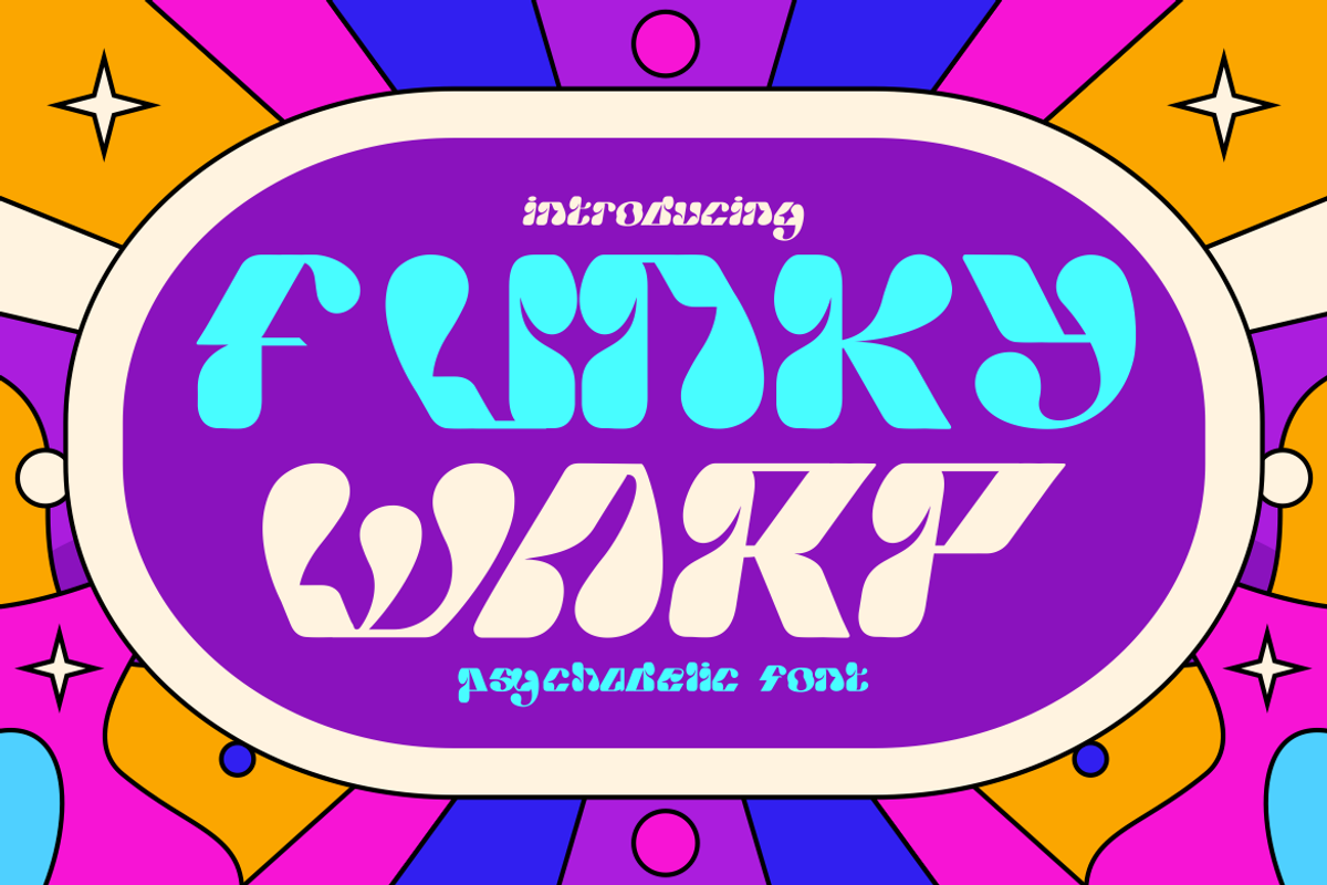Funky Warp Psychedelic Font, a Font by PutraCetol Studio (Photo 1 of 5)