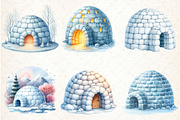 Watercolor Igloo Clipart, a Graphic by Libby Wishes (Thumbnail 3 of 5)