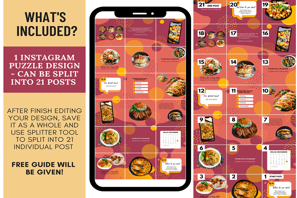 Red Food Instagram Puzzle Template, a Social Media Template by LushBury (Photo 2 of 5)