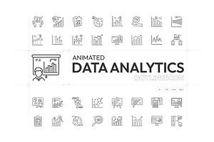 Data Analytics Animated Icons, an Outline Icon by Prosymbols