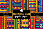 Bright Mexican Serape Digital Papers, a Pattern Graphic by Creative Store (Thumbnail 1 of 5)