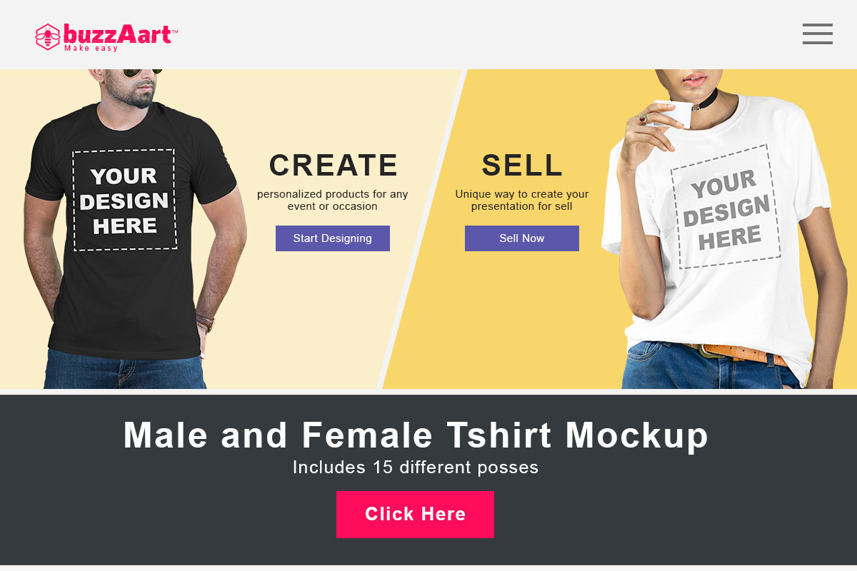 Male and Female tshirt mockup, a Shirt Mockup by designvillage (Photo 1 of 4)