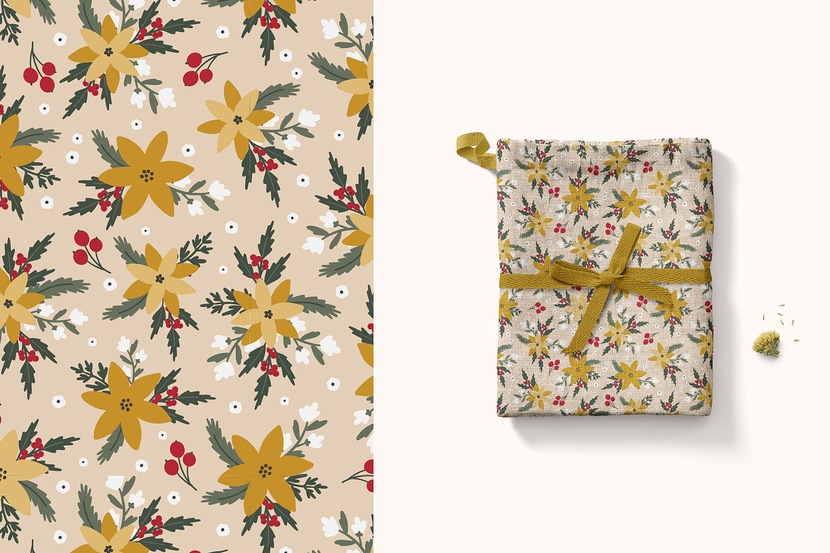 Winter Floral seamless pattern, a Pattern Graphic by Cozy pattern shop (Photo 3 of 7)