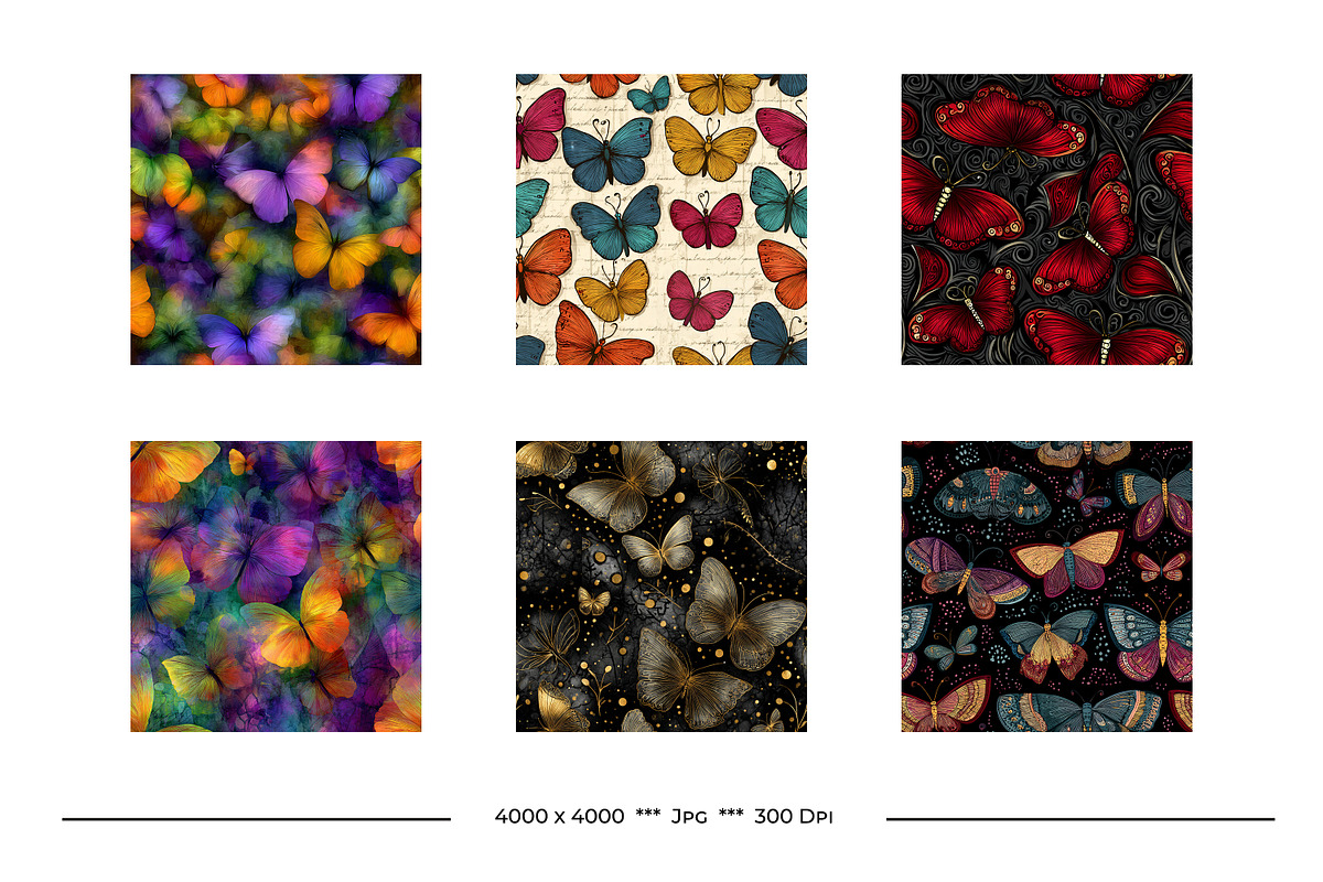Butterfly Retro Art Style Patterns, a Pattern Graphic by karenfoleyphoto (Photo 9 of 16)