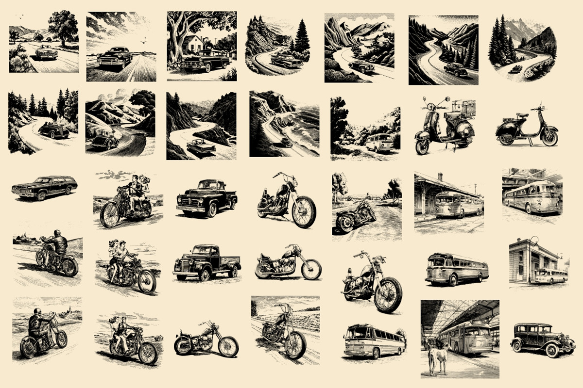 USA Retro Road Trip illustrations, an Object Illustration by Nocturnal Wolf (Photo 14 of 19)