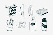 Bathroom Doodle Hand Drawn, an Object Graphic by SLAB! Design (Thumbnail 2 of 3)