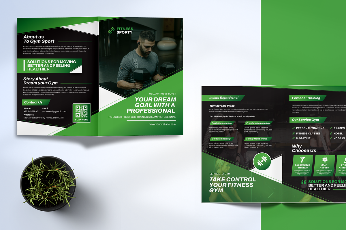 Gym Sport Bifold Brochure, a Brochure Template by SquidPixey (Photo 2 of 6)