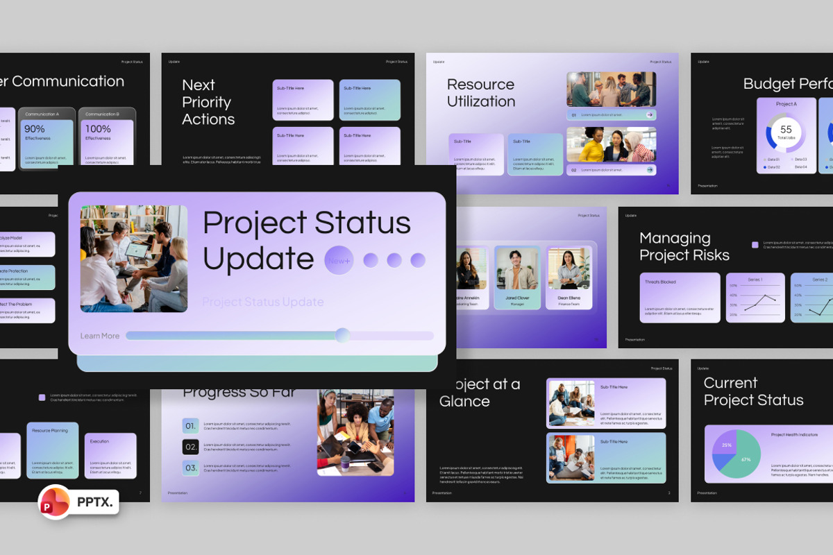 Project Status Update PowerPoint, a Presentation Template by Loin Studio (Photo 1 of 4)