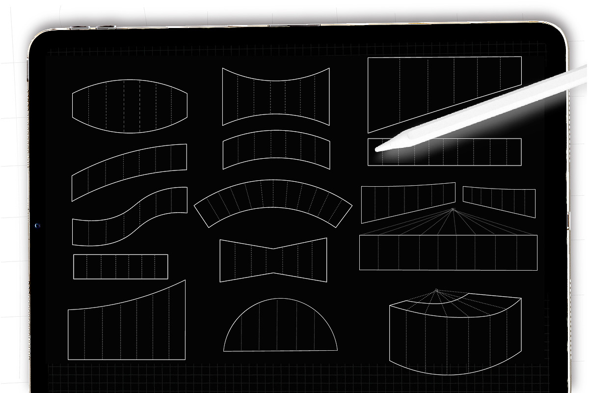 Lettering grid procreate stamps, a Brush Add-On by Let's Art (Photo 5 of 5)