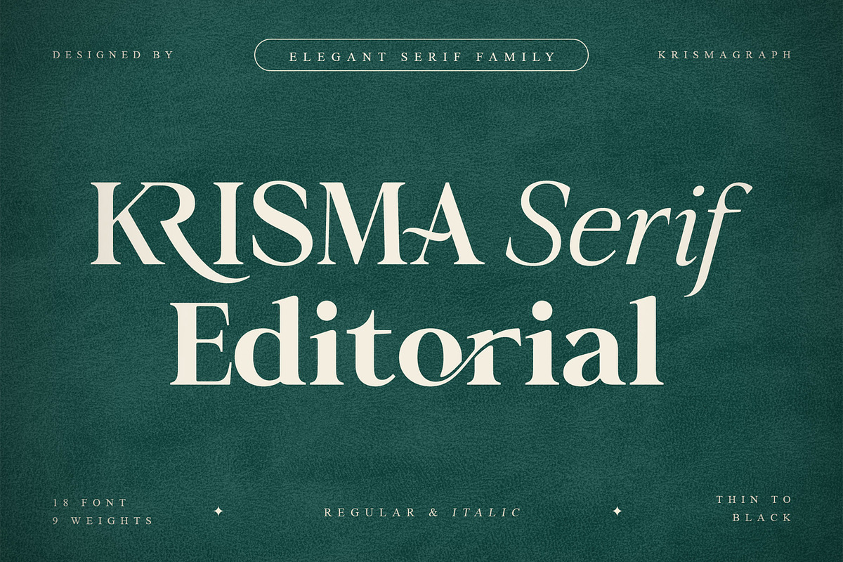 Krisma Serif - Elegant Serif Family, a Serif Font by Krismagraph (Photo 1 of 15)