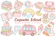 Coquette Vintage School Clipart, a Seasonal Illustration by LemonDesign (Thumbnail 1 of 3)