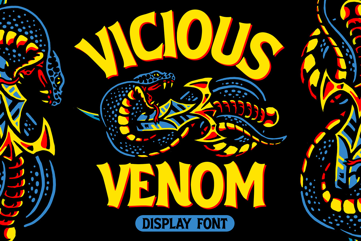 Vicious Venom Font, a Font by MightySHORT (Photo 1 of 3)