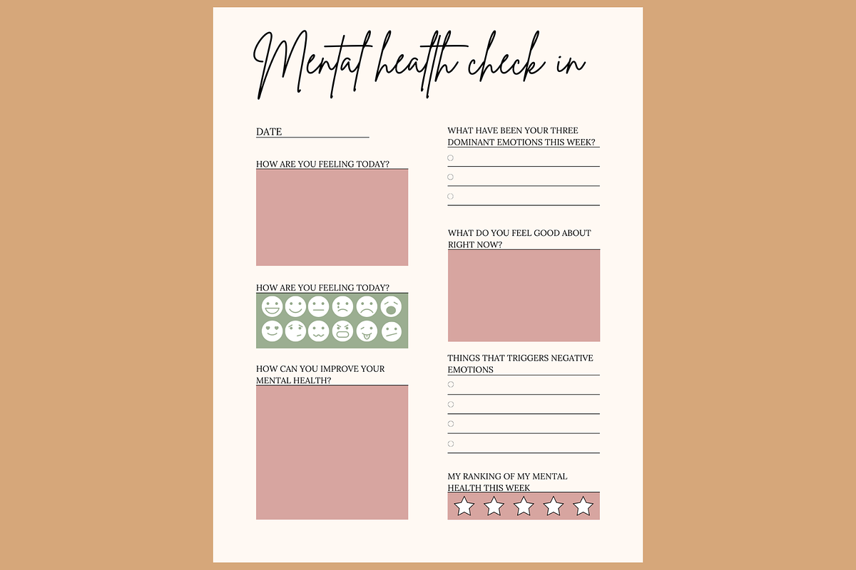 Mental Health Journal PDF Template, a Stationery Template by MIRoots Design Studio (Photo 6 of 10)