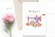 Floral Vintage Sewing Machines, an Object Illustration by CaraulanStore (Thumbnail 3 of 12)