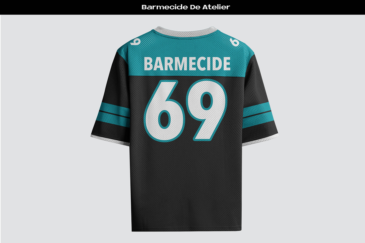 American football jerseys mockup, a Shirt Mockup by Barmecide Mockup Studio (Photo 3 of 3)