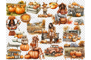 Pumpkin Patch Clipart Autumn PNG