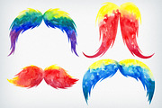 Watercolor Mustache Clip Art, a Decorative Illustration by Mgd.Design (Thumbnail 1 of 3)