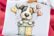 Funny Valentine Peeking Dog Clipart, an Illustration by Libby Wishes (Thumbnail 5 of 9)