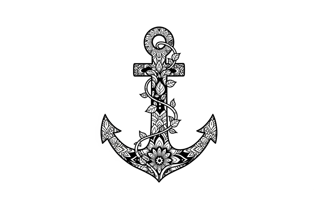 Ornamental Anchor Silhouette SVG, an Illustration by Designs_River (Photo 24 of 31)