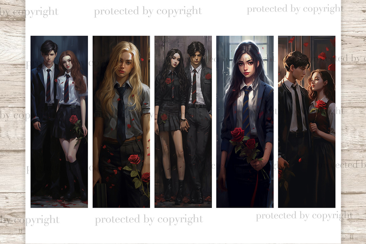 Dark Academy Bookmarks | Ephemera, a Person Illustration by GlamArtZhanna (Photo 3 of 3)