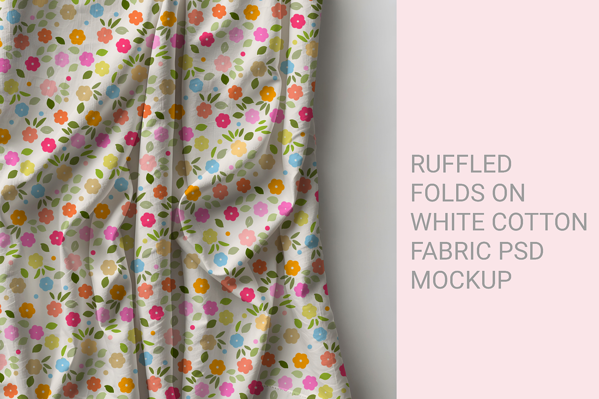 Ruffled folds on Cotton fabric psd, a Shirt Mockup by jenartstudio (Photo 1 of 2)
