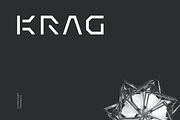 Krag Futuristic Tech Font, a Font by baqoos (Thumbnail 1 of 7)