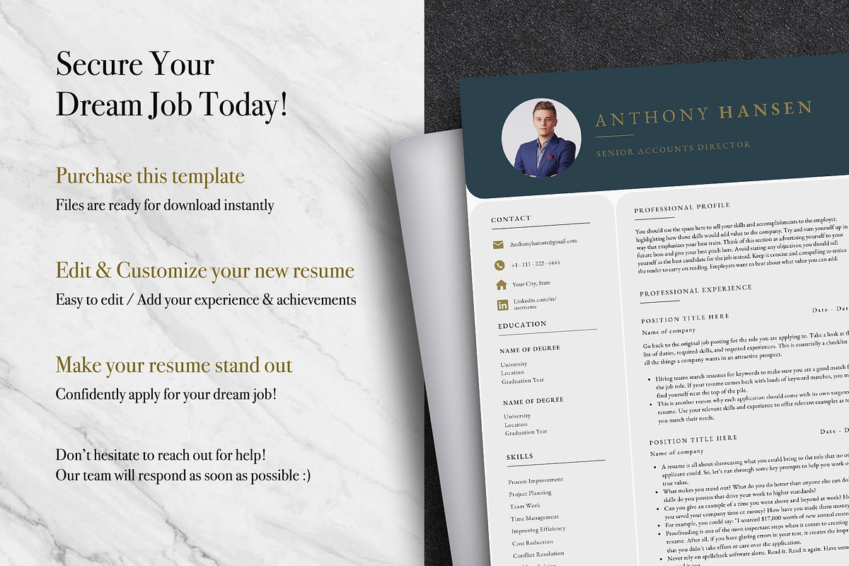 Professional Canva CV Template Pack, a Resume Template by Lux Resume (Photo 9 of 9)