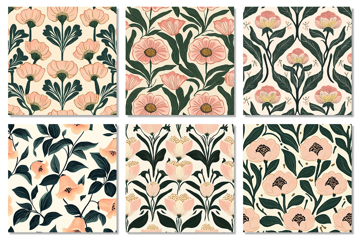 Retro Floral Seamless Pattern, a Texture Graphic by Dream Creation (Photo 2 of 6)