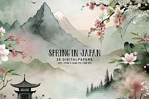 Spring in Japan, a Decorative Illustration by Digital Art Creations