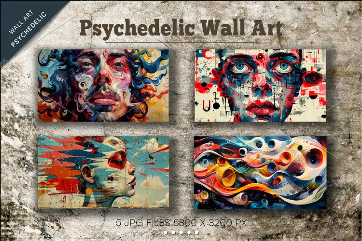 Big bundle of psychedelic background, a Decorative Illustration by KENO Mascots (Photo 7 of 12)