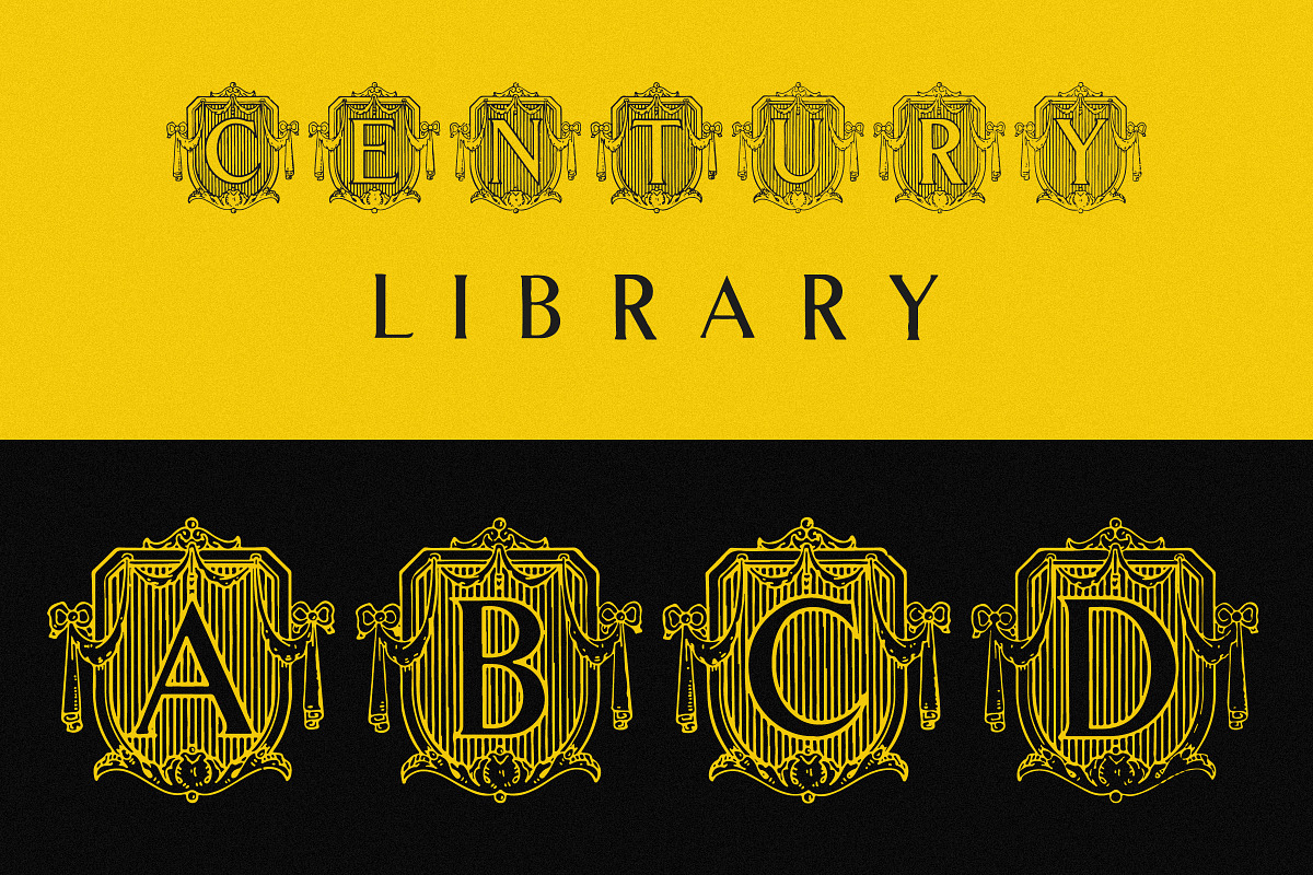 Vintage Ornate Badge Font - No.8, a Serif Font by Century Library (Photo 5 of 5)