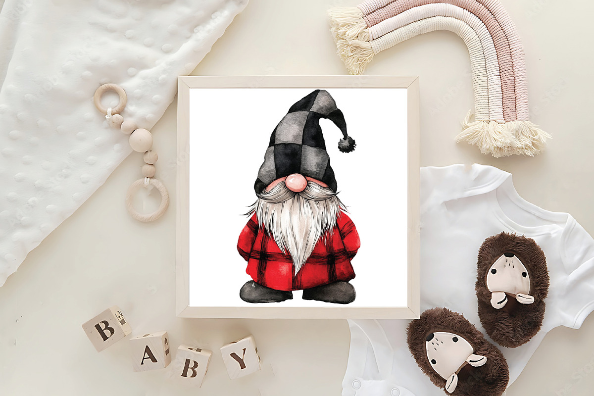 Kawaii Christmas Gnome Black Gnome, an Illustration by CraftArtStudio (Photo 6 of 6)