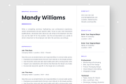 Resume Template Mandy, a Resume Template by Olympia Resume (Thumbnail 1 of 5)