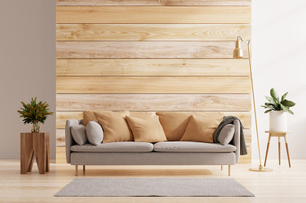 Sofa in modern empty room., an Architecture Photo by vanitjan