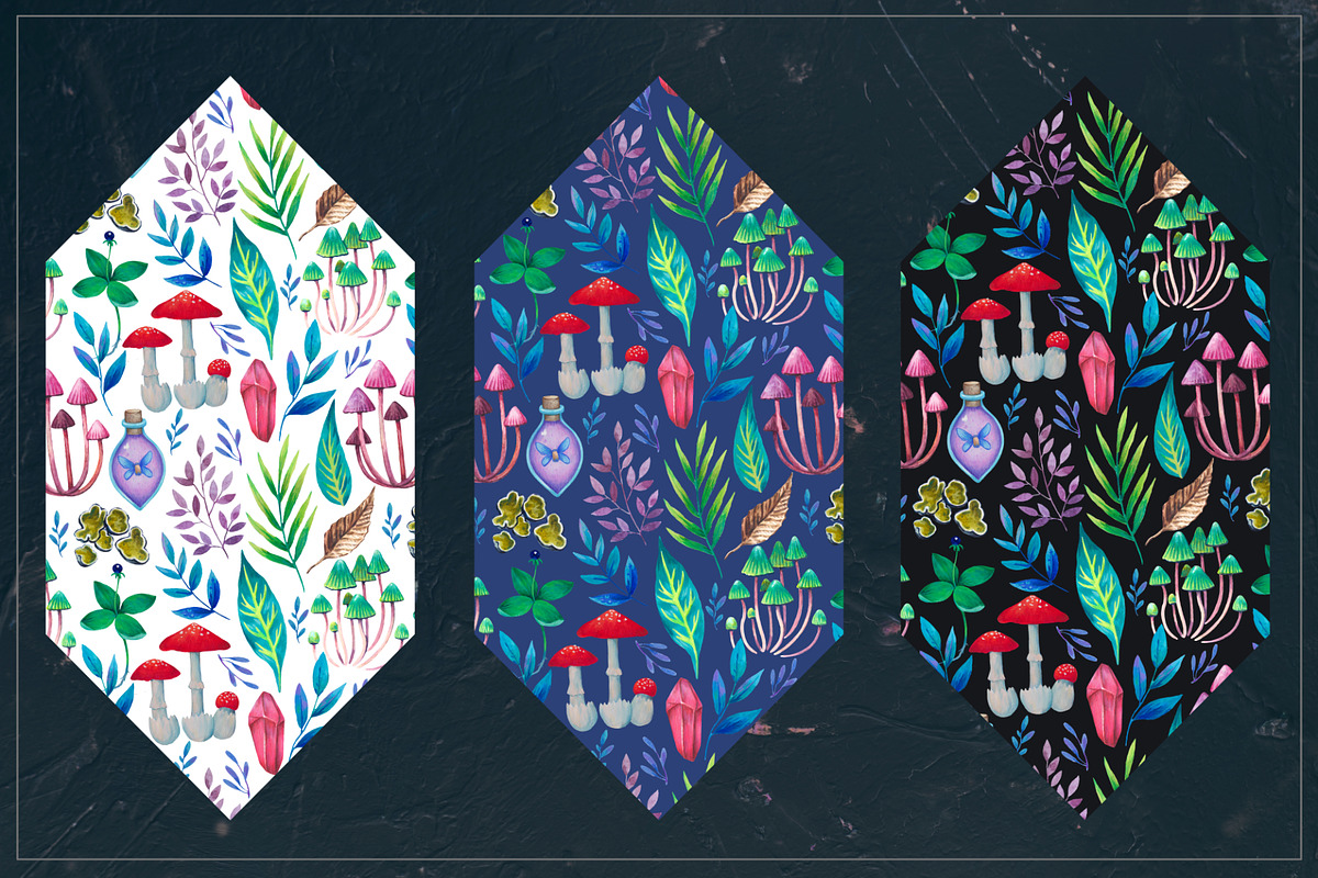 Fairy forest. Patterns and elements, a Decorative Illustration by Robusta (Photo 6 of 17)