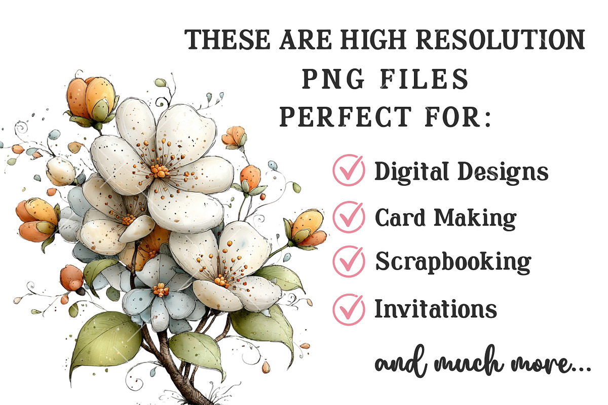 Whimsical Spring Flower Clipart, an Illustration by OK Design (Photo 4 of 6)