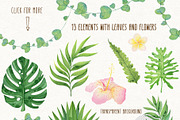 Little jungle watercolor clip art, an Animal Illustration by ekossa_art (Thumbnail 3 of 7)