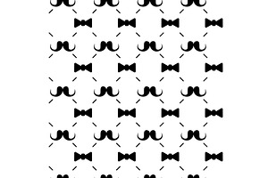 Elegance mustache seamless pattern, an Illustration by LadadikArt