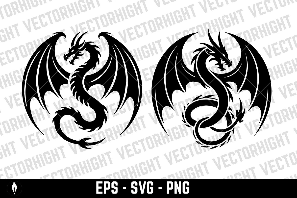 Fierce flying dragon, an Animal Illustration by Vectorhight (Photo 3 of 5)