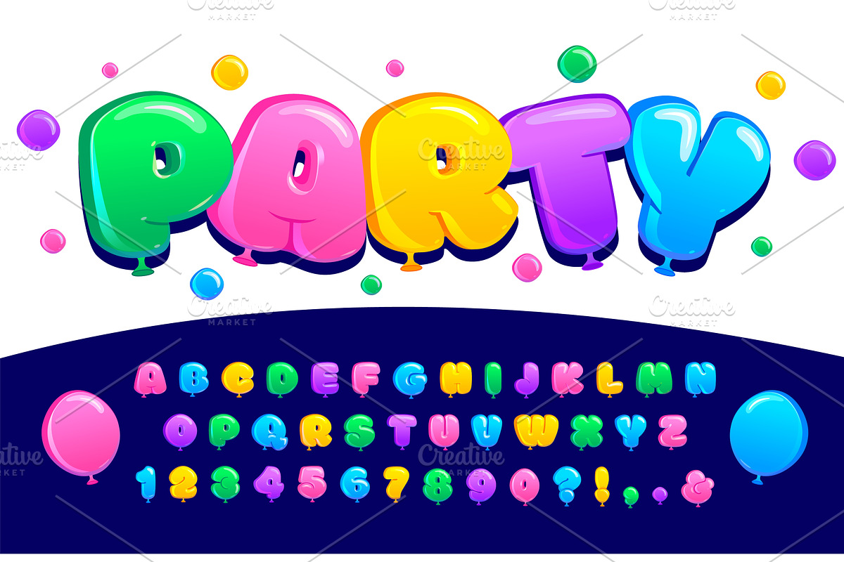 Balloon font. Inflatable letters, a Graphic by winwin.art