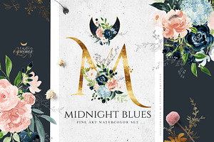 MIDNIGHT BLUES - Fine Art Watercolor